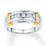 Men's Wedding Band 3/8 ct tw Diamonds 10K Two-Tone Gold