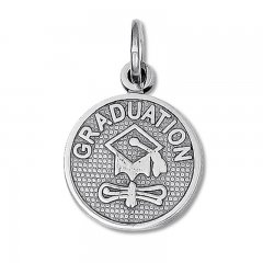 Graduation Charm 14K White Gold