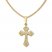 Diamond Cross Necklace 1/6 ct tw Round-cut 10K Yellow Gold