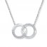 Diamond Necklace 1/10 ct tw Round-cut 10K White Gold