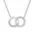 Diamond Necklace 1/10 ct tw Round-cut 10K White Gold