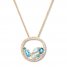 Blue & White Topaz Necklace 10K Yellow Gold