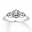 Diamond Promise Ring 1/8 ct tw Round-cut Sterling Silver