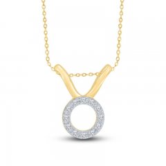 Diamond Taurus Necklace 1/10 ct tw Round-cut 10K Yellow Gold 18"