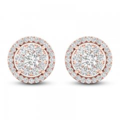 Diamond Stud Earrings 1/2 ct tw Round-Cut 10K Rose Gold