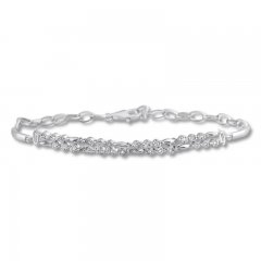 Diamond Bracelet 1/15 ct tw Round-cut Sterling Silver 7.5"