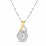 Diamond Necklace 1/4 ct tw Round-cut 10K Two-Tone Gold