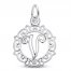 Letter V Charm Sterling Silver