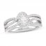 Neil Lane Diamond Engagement Ring 7/8 ct tw Oval/Round 14K White Gold