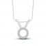 Diamond Taurus Necklace 1/10 ct tw Round-cut Sterling Silver 18"