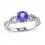 Tanzanite Ring 1/15 ct tw Diamonds 10K White Gold