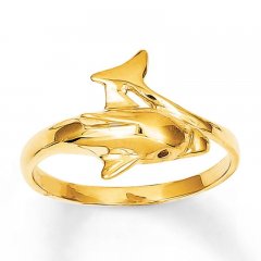 Dolphin Ring 14K Yellow Gold