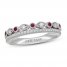 Neil Lane Diamond & Ruby Anniversary Ring 1/4 ct tw 14K White Gold