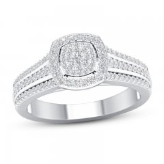 Diamond Engagement Ring 3/8 ct tw Round-cut 10K White Gold