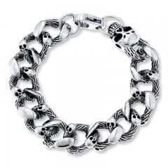 Men's Skull Bracelet Stainless Steel 8.5" Length