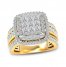 Diamond Engagement Ring 2 ct tw Princess/Round 14K Yellow Gold