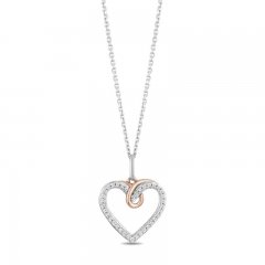 Hallmark Diamonds Necklace 1/10 ct tw Sterling Silver/10K Gold