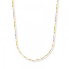 Cable Chain Necklace 14K Yellow Gold 30" Length