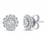 Diamond Earrings 1/4 ct tw Round-cut Sterling Silver