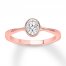 Diamond Solitaire Engagement Ring 1/4 Carat Round 14K Rose Gold