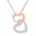 Heart Necklace 1/15 ct tw Diamonds 10K Rose Gold