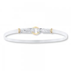 Bangle Bracelet Sterling Silver 14K Yellow Gold