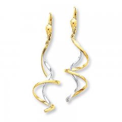 Dangle Earrings 14K Two-Tone Gold