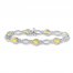 Citrine Bracelet Diamond Accents Sterling Silver