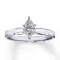 Diamond Solitaire Ring 1/2 carat Marquise 14K White Gold