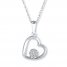 Heart Necklace 1/20 ct tw Diamonds Sterling Silver