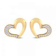 Diamond Heart Earrings 1/10 ct tw 10K Yellow Gold