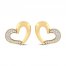 Diamond Heart Earrings 1/10 ct tw 10K Yellow Gold