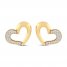 Diamond Heart Earrings 1/10 ct tw 10K Yellow Gold