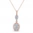 Diamond Necklace 1/2 ct tw Round-cut 10K Rose Gold 18"