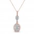 Diamond Necklace 1/2 ct tw Round-cut 10K Rose Gold 18"