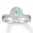 Neil Lane Paraiba Tourmaline Ring 5/8 ct tw Diamonds 14K Gold