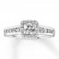 Diamond Engagement Ring 5/8 ct tw Princess/Round 14K White Gold