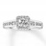 Diamond Engagement Ring 5/8 ct tw Princess/Round 14K White Gold