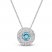 Blue/White Topaz Necklace Sterling Silver 18"