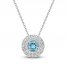 Blue/White Topaz Necklace Sterling Silver 18"