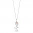 Hallmark Diamonds Flower Necklace 1/15 ct tw Sterling Silver/10K Rose Gold