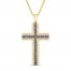 Men's Diamond Cross Necklace 1 ct tw 10K Yellow Gold 22"