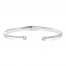 White Lab-Created Sapphire Cuff Bracelet Sterling Silver