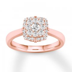 Diamond Engagement Ring 1/4 ct tw Round-cut 10K Rose Gold