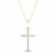 Diamond Cross Necklace 1/10 ct tw Round-Cut 10K Yellow Gold 18"