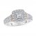 Adrianna Papell Diamond Engagement Ring 1 ct tw Princess/Baguette/Round-cut 14K Two-Tone Gold