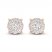 Diamond Halo Stud Earrings 1/2 ct tw Round-Cut 10K Rose Gold