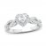 Diamond Engagement Ring 1/2 ct tw Heart/Round 14K White Gold