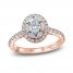 Monique Lhuillier Bliss Diamond Engagement Ring 1-1/4 ct tw Oval, Marquise & Round-cut 18K Two-Tone Gold