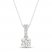 Diamond Solitaire Necklace 1/3 ct tw Round-cut 10K White Gold 18"